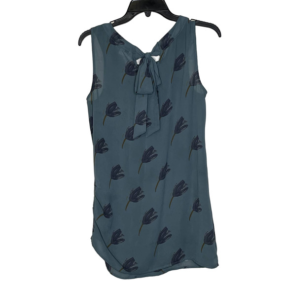 CAbi Tank Top Size Small Green‎ Floral Sheer Lightweight Boho Womens Back Tie - Picture 8 of 8